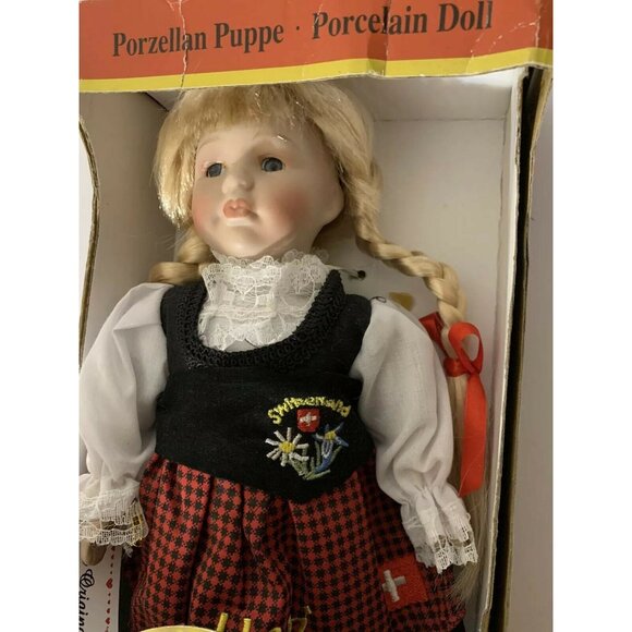 Edeltraut Hofman Heidi Switzerland Handmade Porcelain Doll Vintage Nwt - Picture 10 of 11